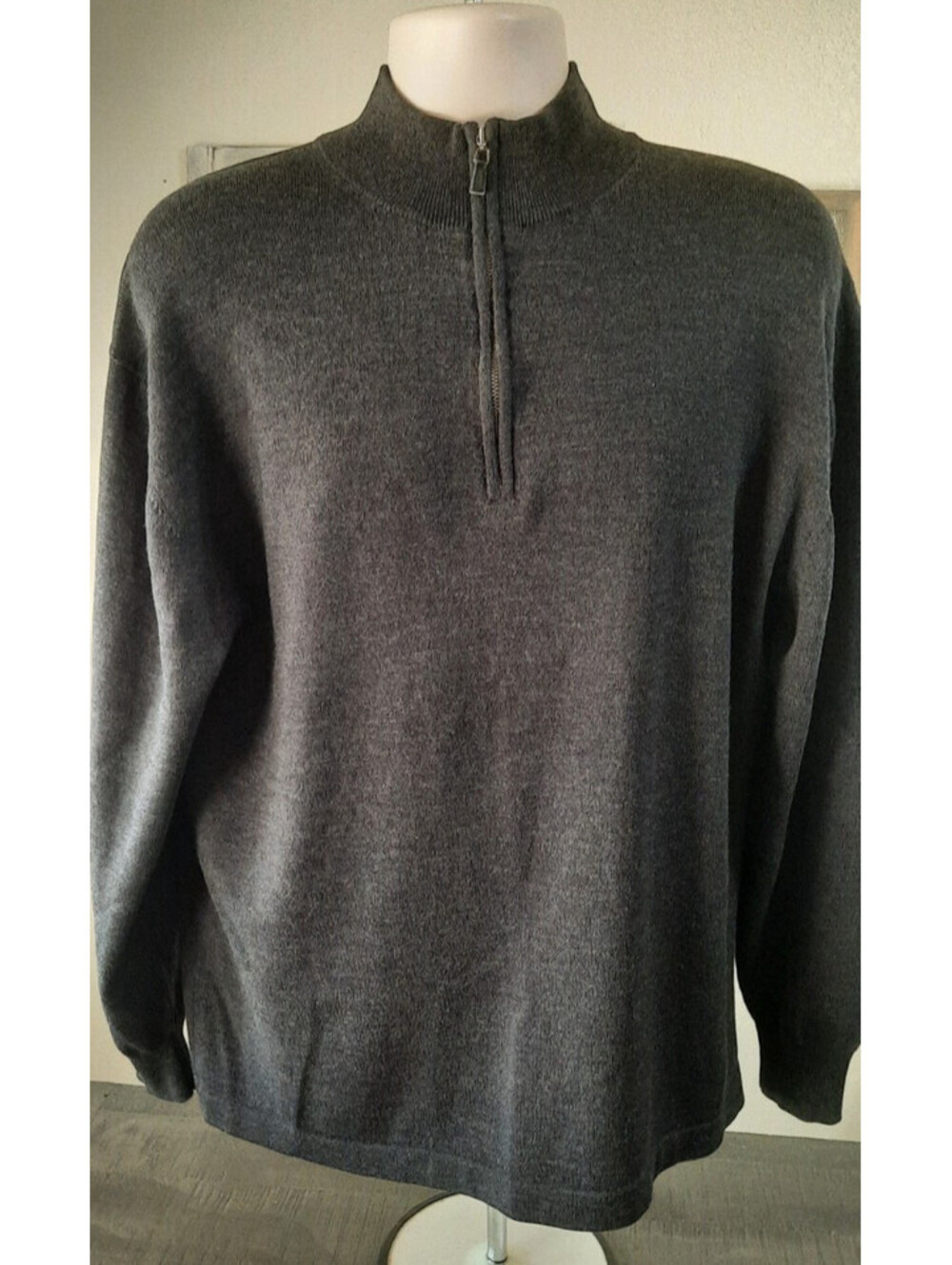Pronto Uomo 100% Wool 1/4 Zip Mens Pullover Sweater 2XLT